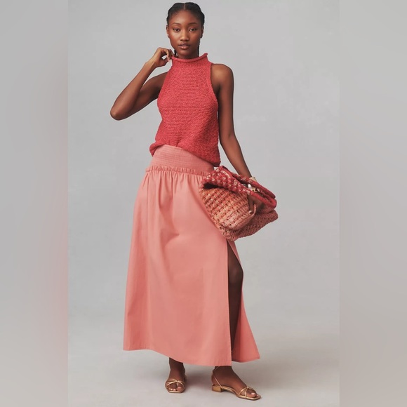 NWT Size XS - By Anthropologie Smocked Yoke Maxi Skirt - Picture 5 of 15